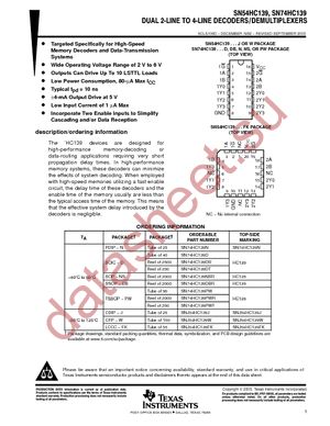 SN74HC139DBRG4 datasheet  